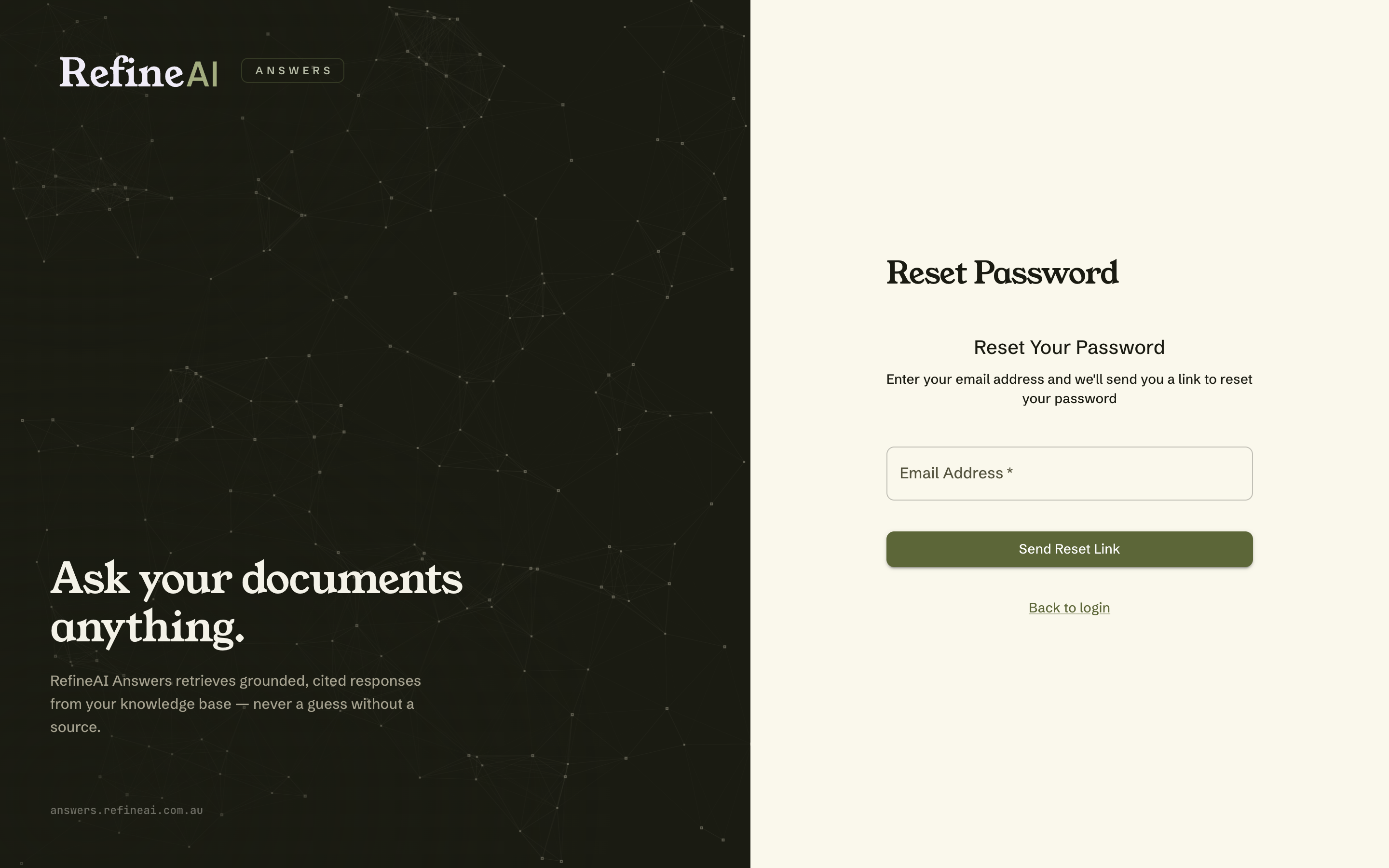 Requesting a password reset
